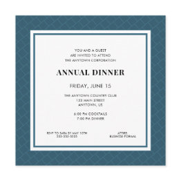 Small Business Professional Dinner | Blue Geometric Invitation Front View