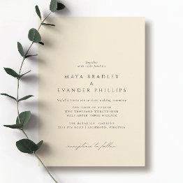 Small Butter Yellow | Simple Elegant Wedding Invitation Front View
