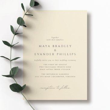 butter yellow | simple elegant wedding invitation