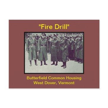 butterfield housing fire drill humor: postinvitations