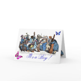 Small Butterflies And,animal Farm Orchestra ,it's A Boy Announcement Front View