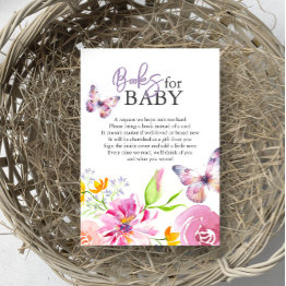Small Butterflies And Lullabies Books For Baby Enclosure Invitations Front View