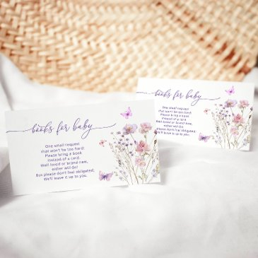 butterfly baby shower wildflowers book request enclosure invitations