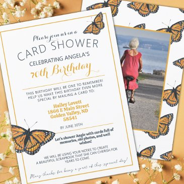 butterfly invitations shower birthday photo invitation