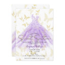 butterfly dance purple dress gold sweet 16 party invitation