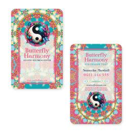Small Butterfly Harmony Yoga Holistic Wellness Business Invitations Front View