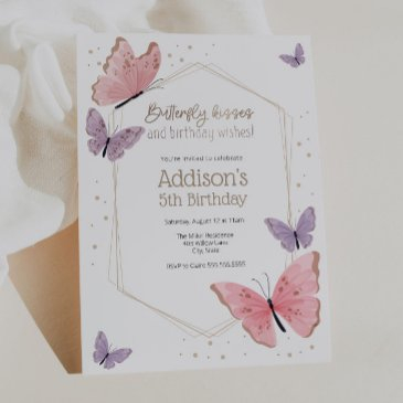 butterfly kisses and birthday wishes birthday inv invitation