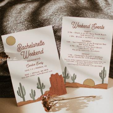 cactus bachelorette party invitation + itinerary