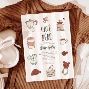 cafe bebe gender neutral baby shower invitation