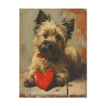 cairn terrier vintage valentine's day postinvitations