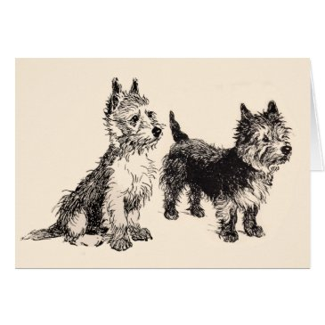 cairn terriers vintage pen & ink
