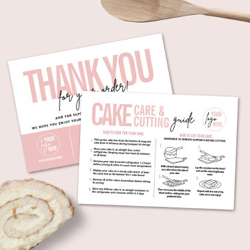 cake care & cutting guide, cake serving guide business invitations