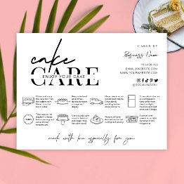 Small Cake Care Instructions Minimalist Thank You Invitations Front View