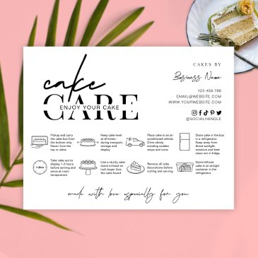 cake care instructions minimalist thank you invitations