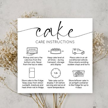 cake care thank you invitations elegant script minimal
