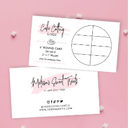 Small Cake Cutting Guide 5" Round Wedding Cake Portions Enclosure Invitations Front View