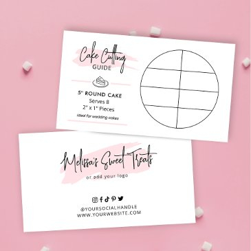 cake cutting guide 5" round wedding cake portions enclosure invitations