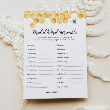 calla bee word scramble bridal shower game invitations