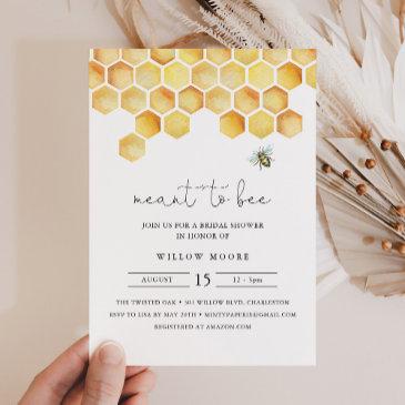 calla honey meant to bee bridal shower invitation