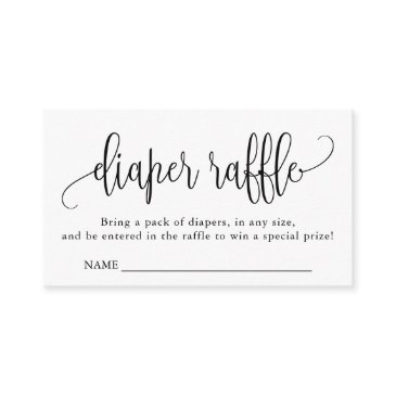 calligraphy baby shower diaper raffle enclosure invitations