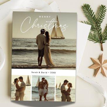 calligraphy merry christmas nautical photo holiday invitations