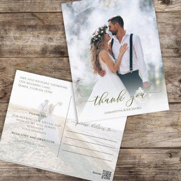calligraphy script simple elegant two photo modern postinvitations