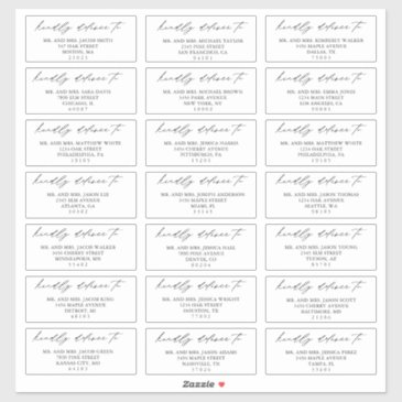calligraphy script wedding guest address labels