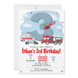 Small Calling All Units, Emergency Squad Invitation Front View