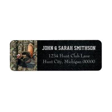 camo and black wild turkey return address label