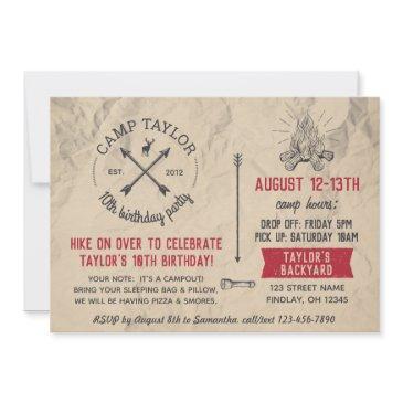 camp name postinvitations birthday party invitation