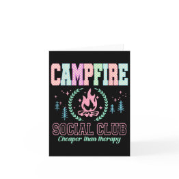 Small Campfire Social Club Funny Camping Lover Invitations Front View