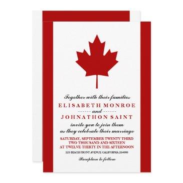 canadian flag wedding invitation