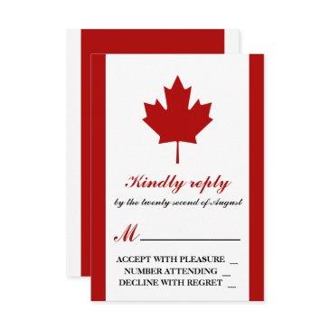 canadian flag wedding rsvp invitations
