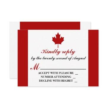 canadian flag wedding rsvp invitations