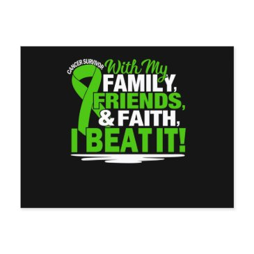 cancer survivor faith friends family green and whi invitation postinvitations