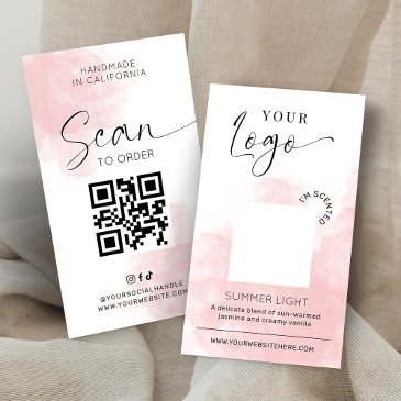 candle scent tester invitations blush pink watercolor