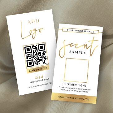 candle scent tester invitations perfume sample gold logo