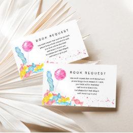 Small Candy Sweet Shop Baby Shower Book Request Enclosure Invitations Front View