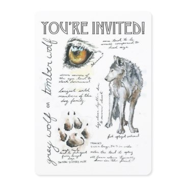 canis lupus wolf illustration invitation