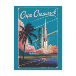 Small Cape Canaveral Florida Illustration Travel Art Postinvitations Front View
