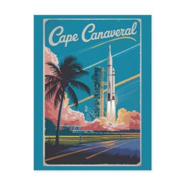 cape canaveral florida illustration travel art postinvitations