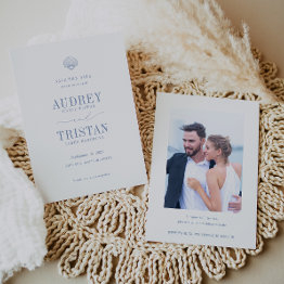 Small Cape Cod Coastal Wedding Photo Save The Date Front View