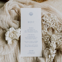 Small Cape Cod Seashell Wedding Menu Front View