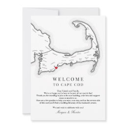 Small Cape Cod Wedding Welcome Letter And Itinerary Thank You Invitations Front View