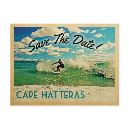 Small Cape Hatteras Save The Date North Carolina Surfing Announcement Postinvitations Front View