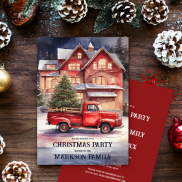 captivating vintage christmas scene holiday party invitation