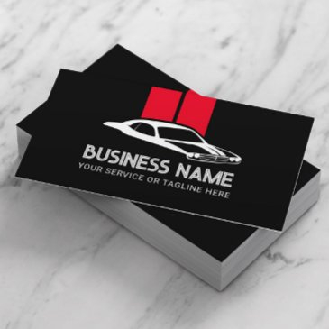 car dealer auto repair black & red automotive business invitations