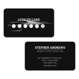 Small Car Detailing Automotive Clean Repair Loyalty Invitations Front View