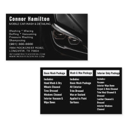 Small Car Wash Auto Detailing Mobile Automotive Cleaning Business Invitations Front View