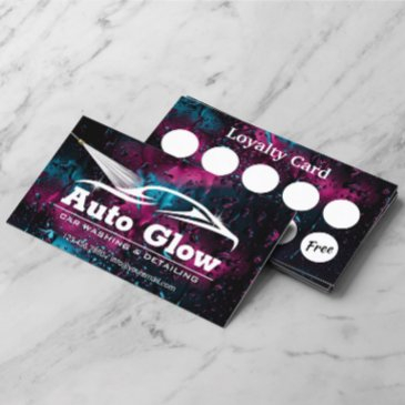 car wash auto detailing modern cleaning loyalty business invitations
